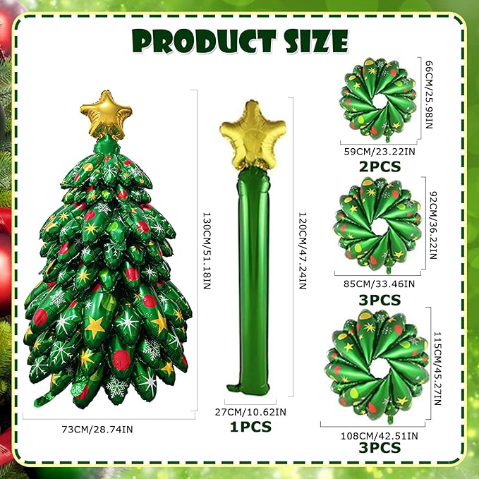 Last day 50% OFF-Christmas tree balloon decoration（52IN）