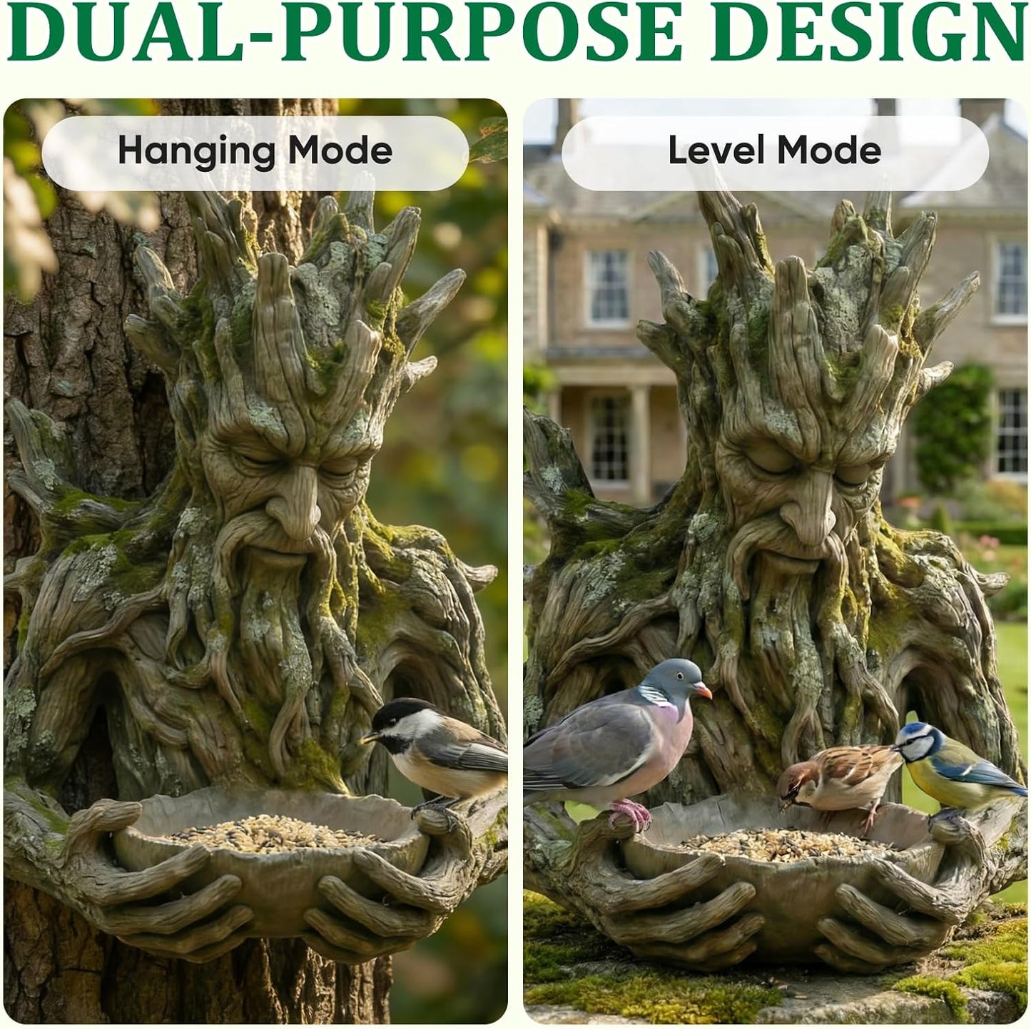 🔥 Garden Best Seller 🐦 Tree Spirit Bird Feeder – Outdoor Resin Decor 🌿