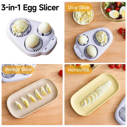 🥚3-in-1 Egg Slicer – Slice, Dice & Cut Perfectly Every Time
