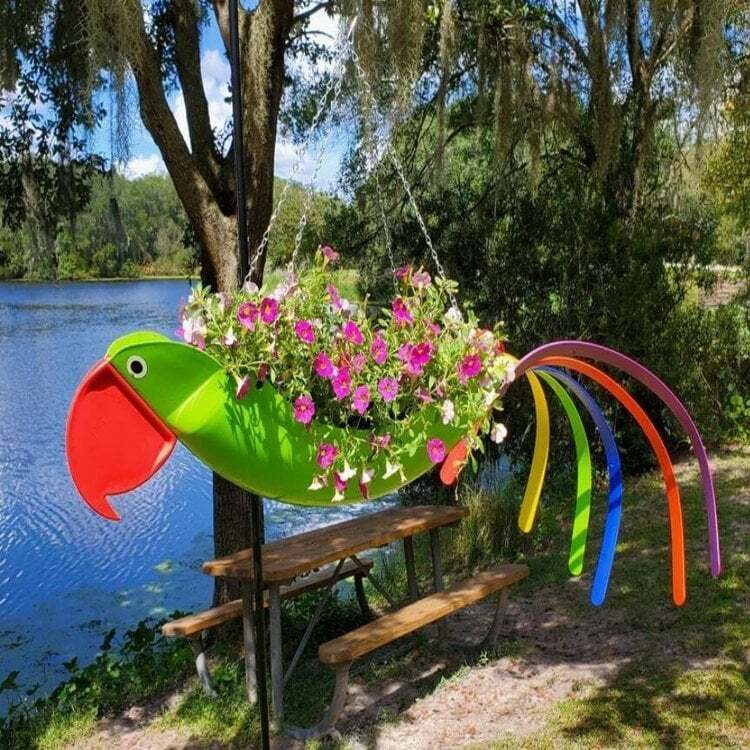 Final Inventory 70% OFF🦩Bright Colorful Bird Hanging Planter Yard Decor