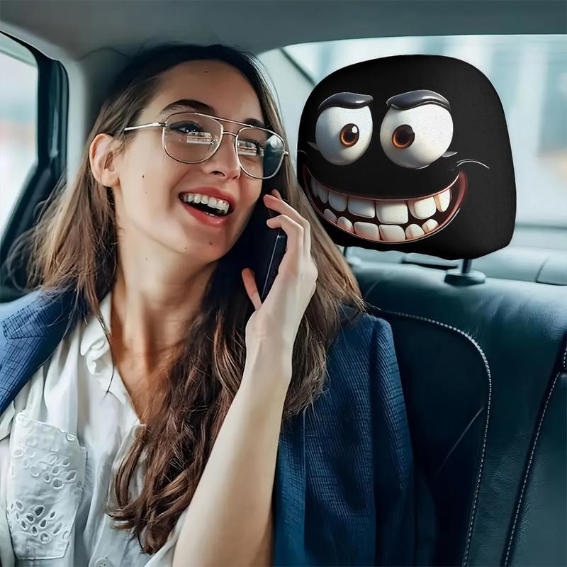😆 Lustige Cartoon-Kopfstützenbezüge fürs Auto – 2 Stück, universelle Passform 🚗