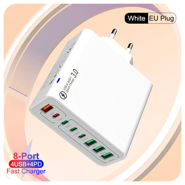 🔥8 in 1 Ports USB Fast Charger – Power Multiple Devices Simultaneously