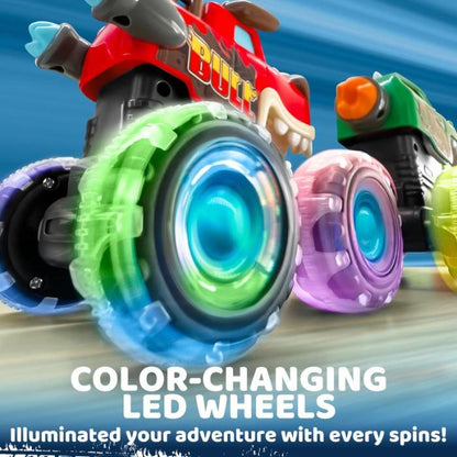 🔥 Hot Selling 🦖 Light-Up Monster Truck – Press & Go Stunt Car for Kids 🚗