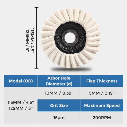 🔧 BUY 2 GET 3 FREE 🧰 Heavy-Duty Wool Felt Polishing Disc – Mirror-Like Finish Made Easy