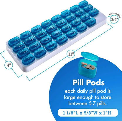 💊 31-Day Monthly Pill Organizer with Easy-Open Lids & Removable Daily Pods🔥