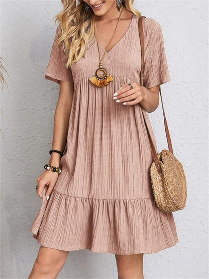 🎁This Season's Summer Picks⏳Retro V-neck Loose Casual Dress✨