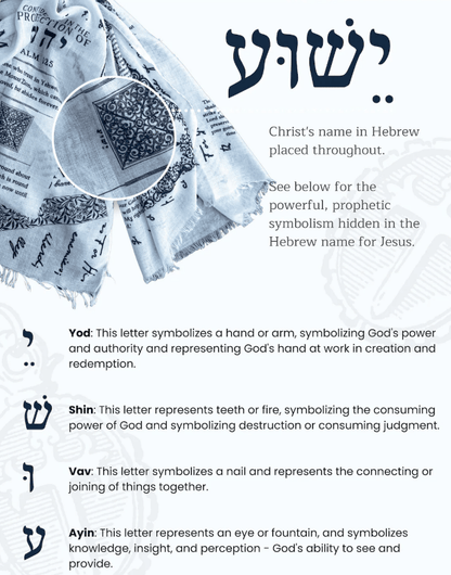 ✝️Handcrafted Christian Prayer Shawl: Protection Bible Verse Scarf, Yeshua Scripture Wrap🙏