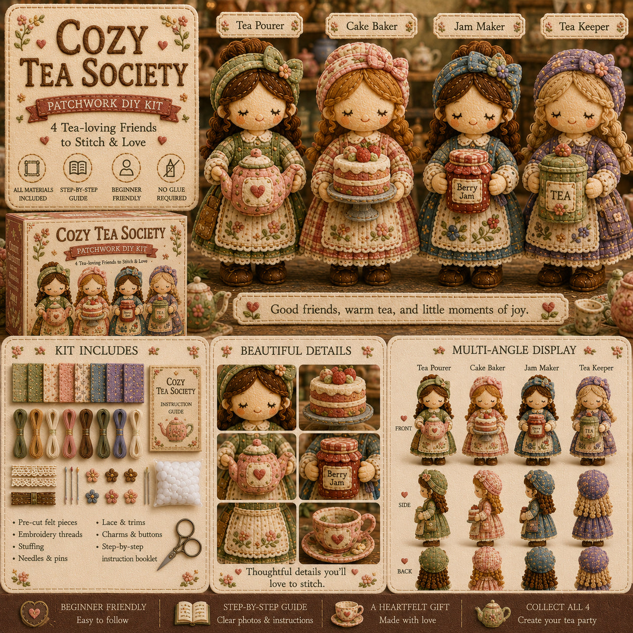 🎁Last Day:75% OFF🧵 Tiny Worlds Collection – Patchwork DIY Kit Series