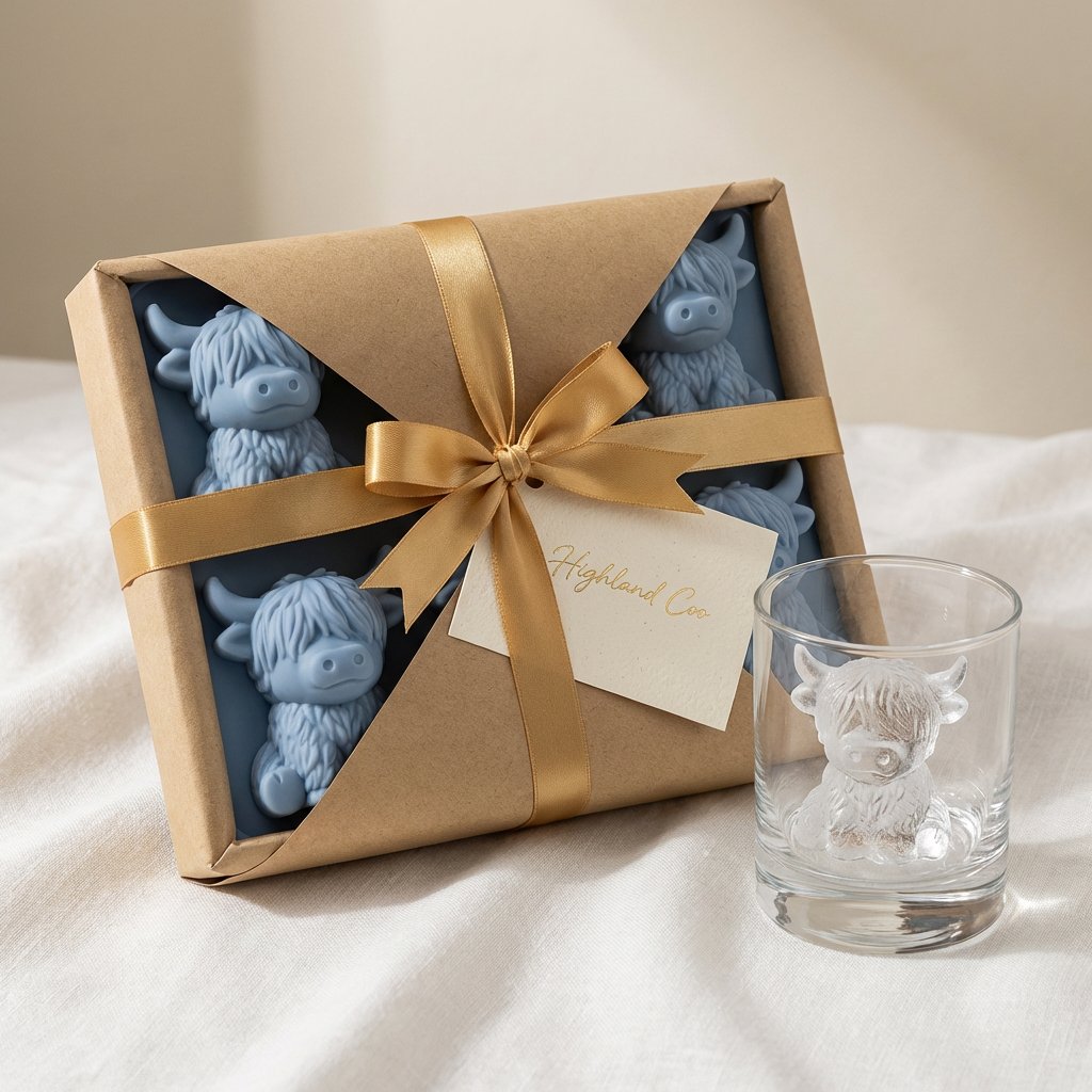 🐮🧊 Mini Highland Cow Ice Cube Mold – Cute 3D Ice for Drinks, Parties & Gifts