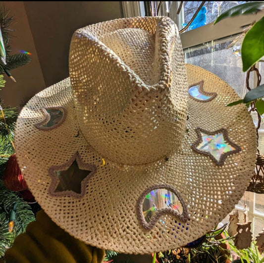 🔥Suncatcher Cowgirl Straw Prism Hat