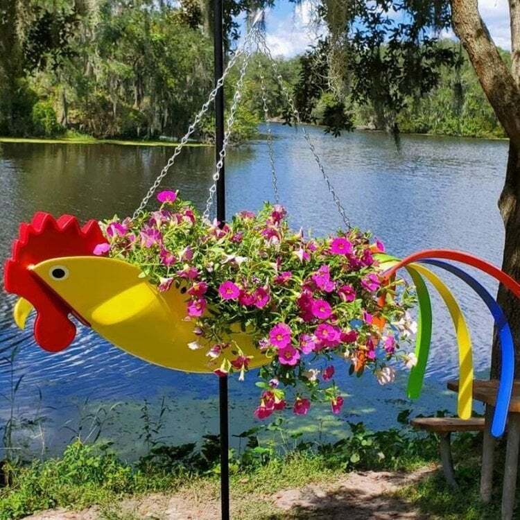 Final Inventory 70% OFF🦩Bright Colorful Bird Hanging Planter Yard Decor