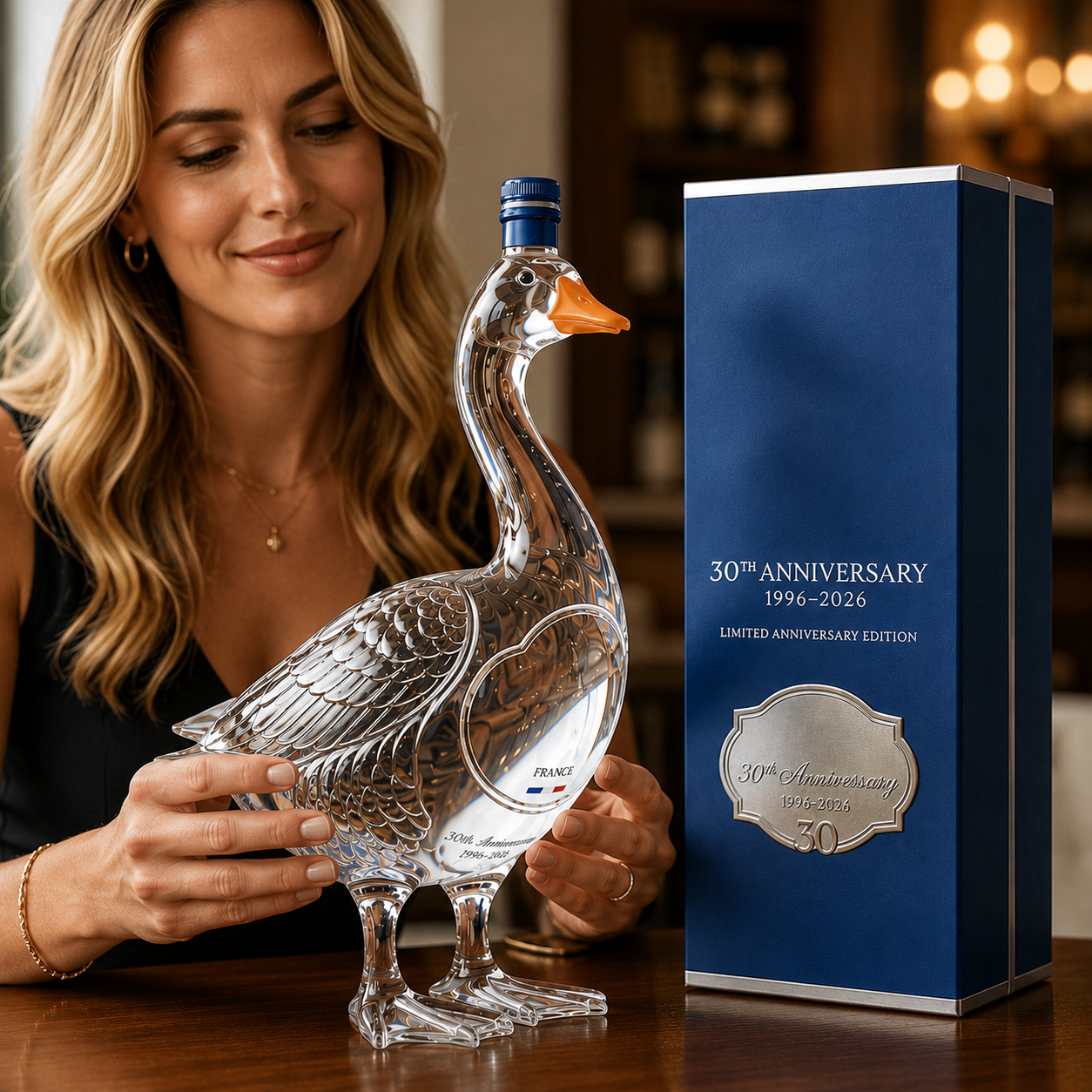 🪿Glass Craft Anniversary 3D Sculpted Vodka Bottle🥰