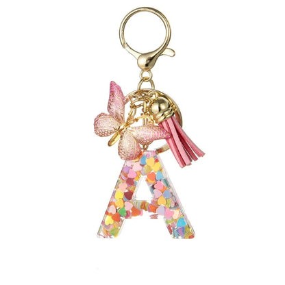 🔥Butterfly Letter Keychain Tassel Design Vibrant Durable Lightweight Gift