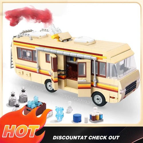 Creative Yellow Bus Building Brick Set – 66002 Camper Van, 986 Pieces for Ages 12+