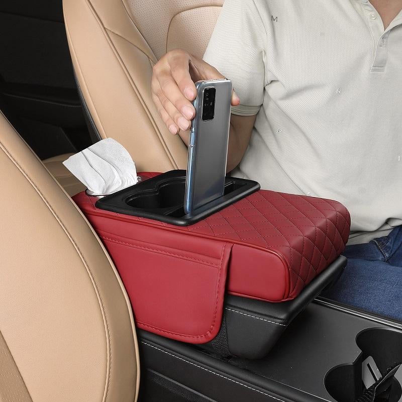 🚗 Multifunctional PU Leather Car Armrest Box Mat