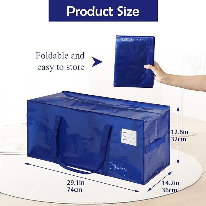 🏆Flash Sale⚡Heavy-Duty Moving Bags with Reinforced Handles - Extra Large Storage Laundry Bags for Clothes, Toys, Blankets