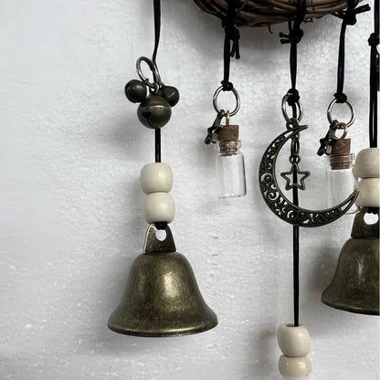 🔔🌙 Witch Bell & Blessing Bottle Charm – Protective Hanging Decor
