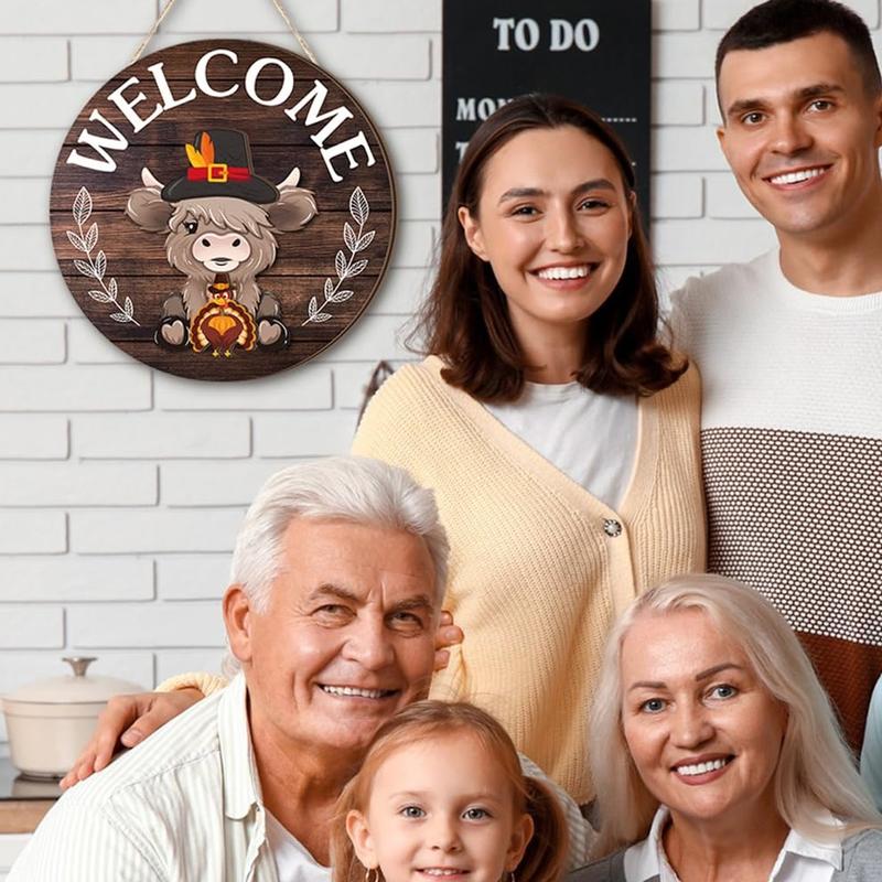 🪧 35pcs Interchangeable Welcome Sign Highland Cow Sign
