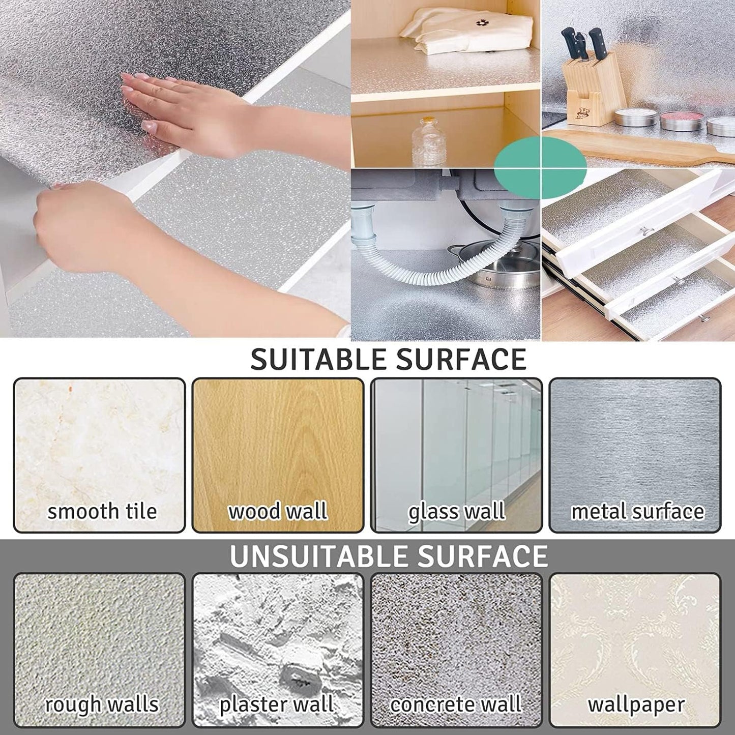 Silver Kitchen Backsplash Wallpaper Stickers