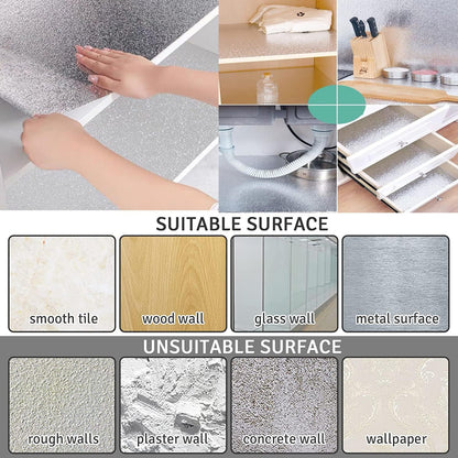 Silver Kitchen Backsplash Wallpaper Stickers