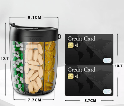 🎁عرض اليوم الأخير 🔥زجاجة توزيع حبوب بستة أقسام | لا تفوت جرعة واحدة بعد الآن! 💊⏰ 