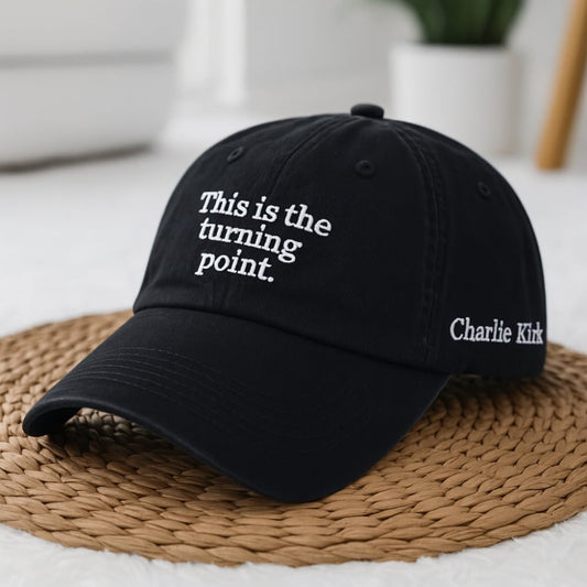 🔥Charlie Kirk „This Is The Turning Point“ bestickte patriotische Kappe 