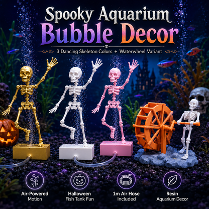💀🫧 Dancing Skeleton Bubble Aquarium Ornament