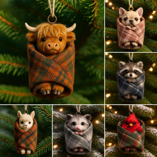 Cozy Wrapped Critters Ornament