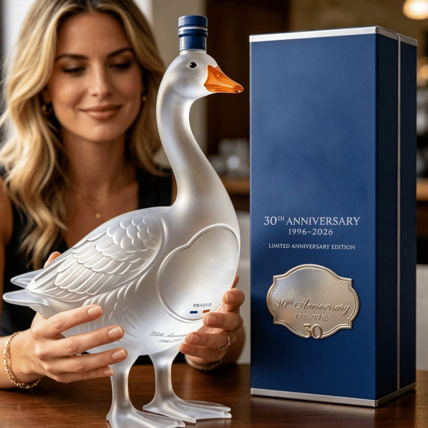 ✨30th Anniversary Limited-Time Offer🪿Glass Craft Anniversary 3D Sculpted Vodka Bottle🥰