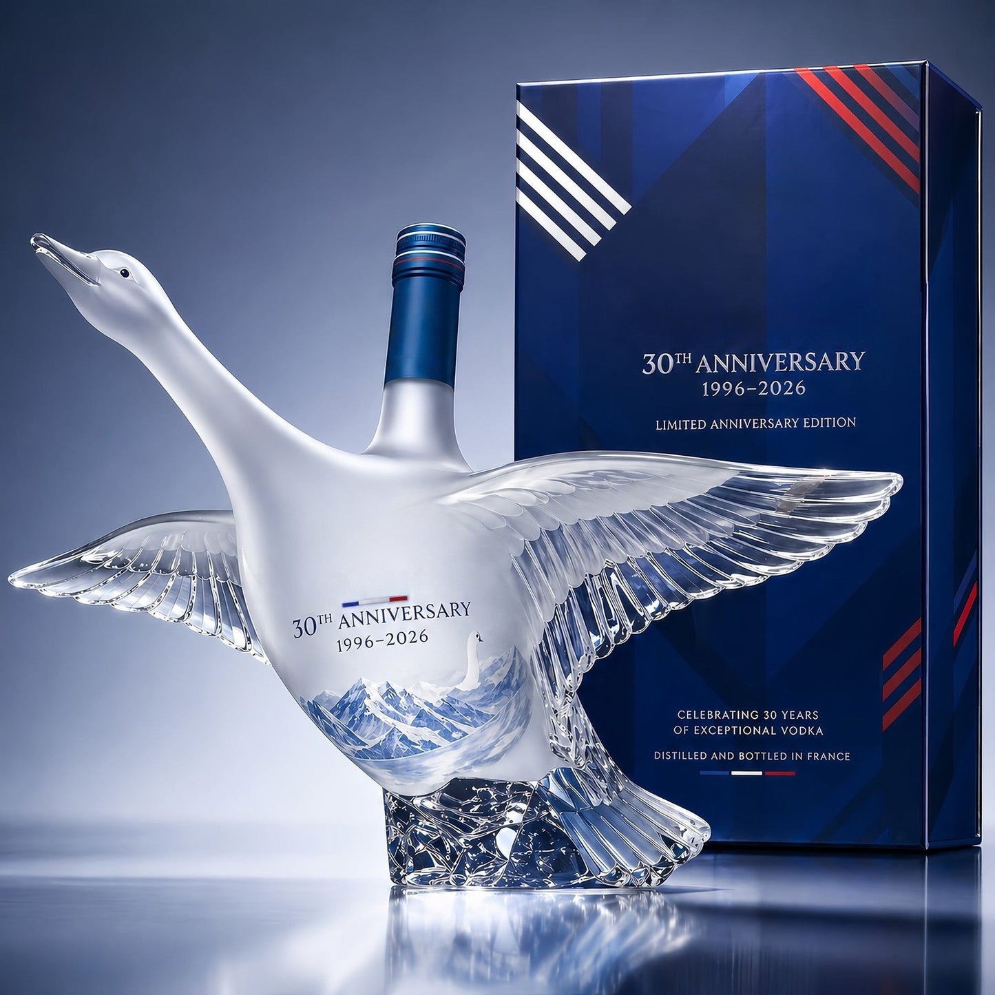 ✨30th Anniversary Limited-Time Offer🪿Glass Craft Anniversary 3D Sculpted Vodka Bottle🥰