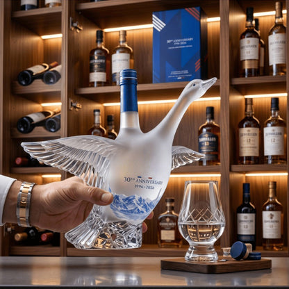 ✨30th Anniversary Limited-Time Offer🪿Glass Craft Anniversary 3D Sculpted Vodka Bottle🥰