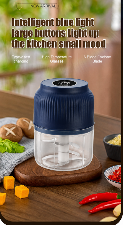 🔪🧄Rechargeable Large-Capacity Electric Food Chopper – Robust Motor & Stainless Steel Blades