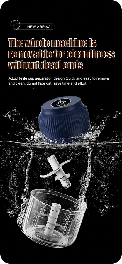 🔪🧄Rechargeable Large-Capacity Electric Food Chopper – Robust Motor & Stainless Steel Blades