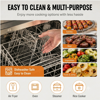 🔥Bestseller｜Stainless Steel Air Fryer Grill Skewer Rack