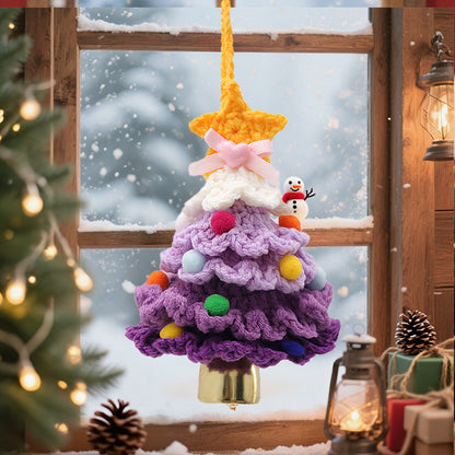 🎄Christmas discount  🌲 Knitted Christmas Tree Bell Decoration – ✨Handmade Holiday Decoration Set💖