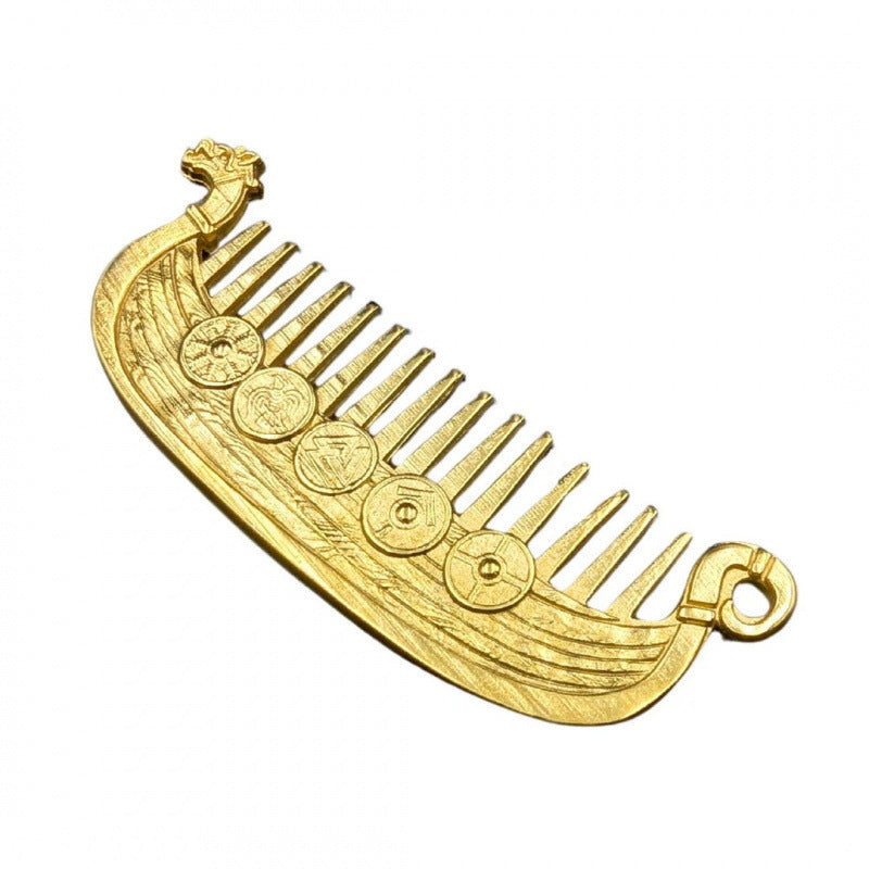 🛡️Last Day 49% OFF⚔️ Viking Drakkar Beard Comb | Hand-Cast Metal