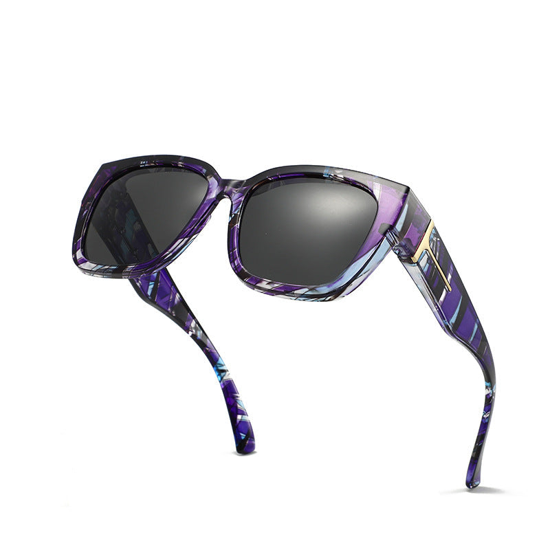 🕶️ Polarized Fit Over Sunglasses for Women – UV400 Protection Floral Frame Wear Over Prescription Glasses