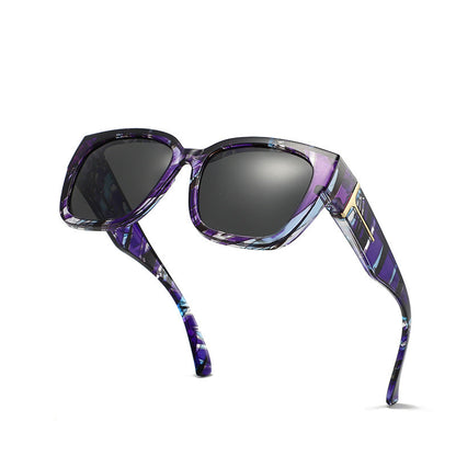 🕶️ Polarized Fit Over Sunglasses for Women – UV400 Protection Floral Frame Wear Over Prescription Glasses
