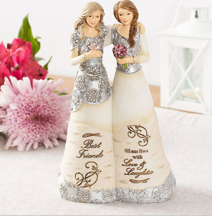 🪽 Handmade Angel Resin Figurine: A Timeless Tribute to Friendship & Sisterhood