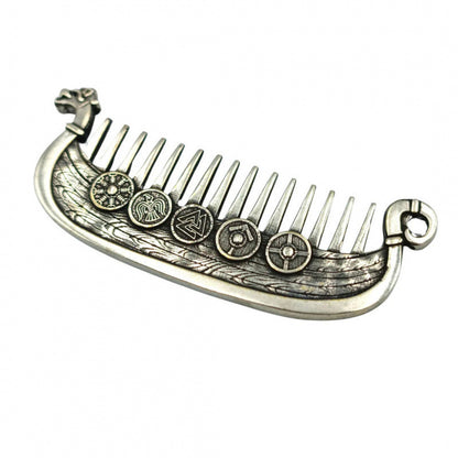 🛡️Last Day 49% OFF⚔️ Viking Drakkar Beard Comb | Hand-Cast Metal