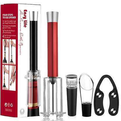 🍷Air Pump Wine Opener Set – 4-Piece Wino On-The-Go Set