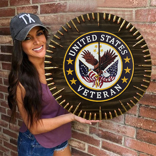 🔥🎁 Handmade Patriotic American Flag Clock — Perfect Gift for Veterans & Patriots