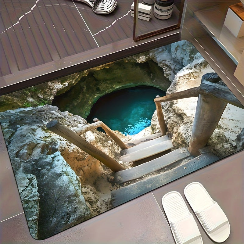 Visual Illusion Endless Abyss Pattern HD Printed Non-Slip Doormat