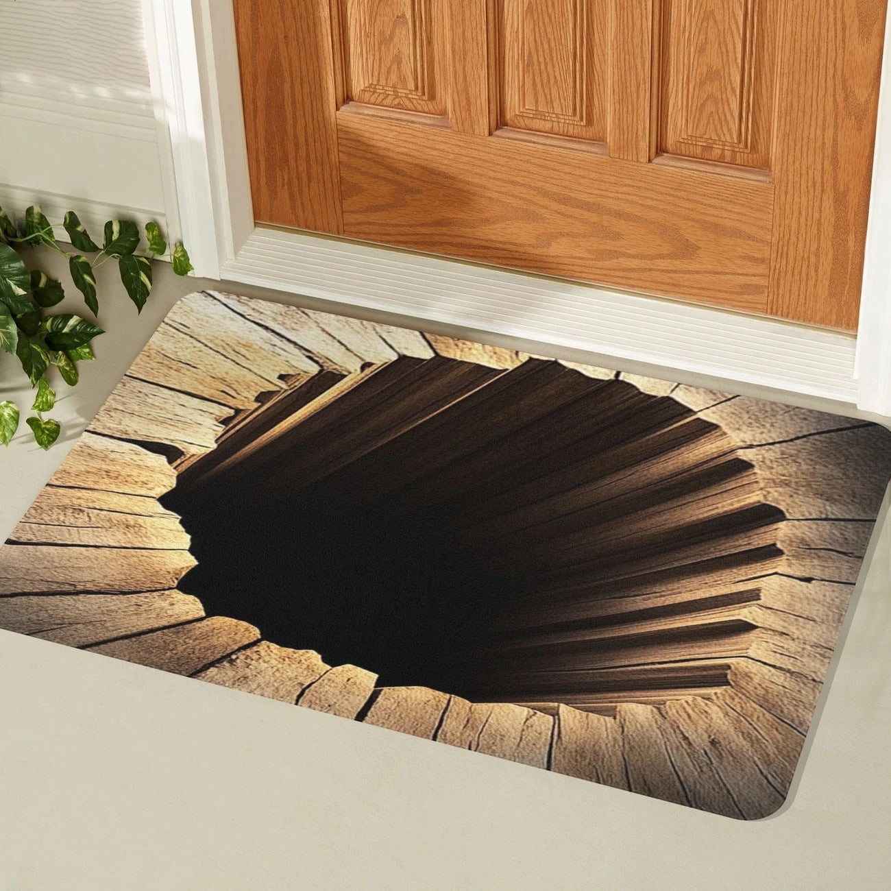 Visual Illusion Endless Abyss Pattern HD Printed Non-Slip Doormat