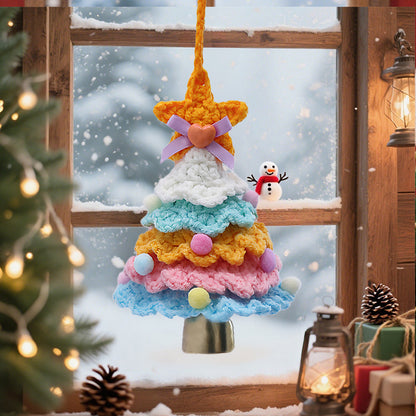 🎄Christmas discount  🌲 Knitted Christmas Tree Bell Decoration – ✨Handmade Holiday Decoration Set💖