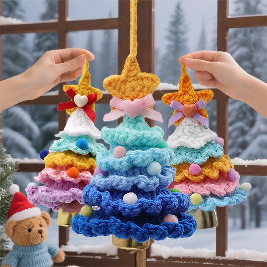 🎄Christmas discount  🌲 Knitted Christmas Tree Bell Decoration – ✨Handmade Holiday Decoration Set💖