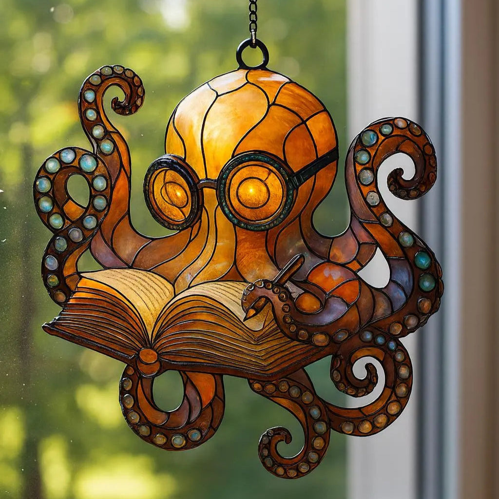 Sonnenfänger aus Buntglas mit Meereslebewesen-Imitation