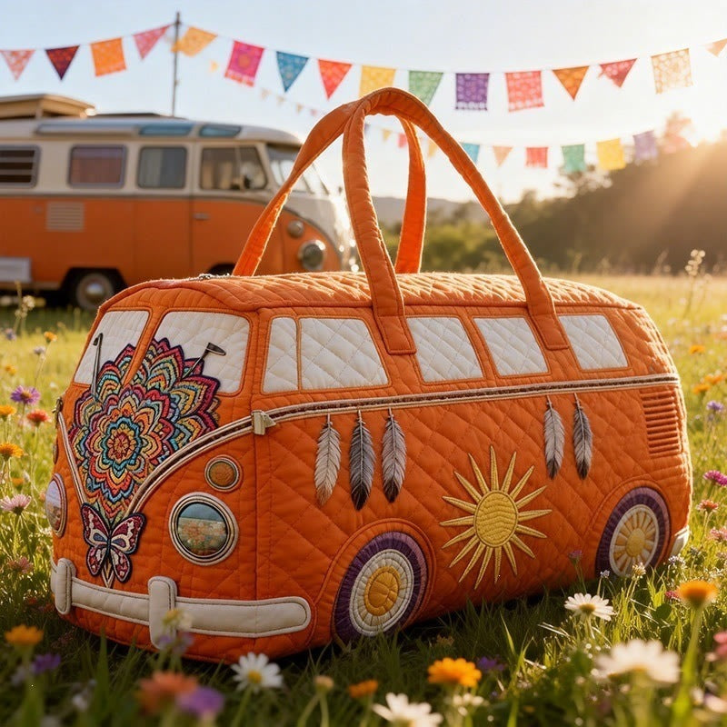 Hippie Journey Quilted Duffle Bag