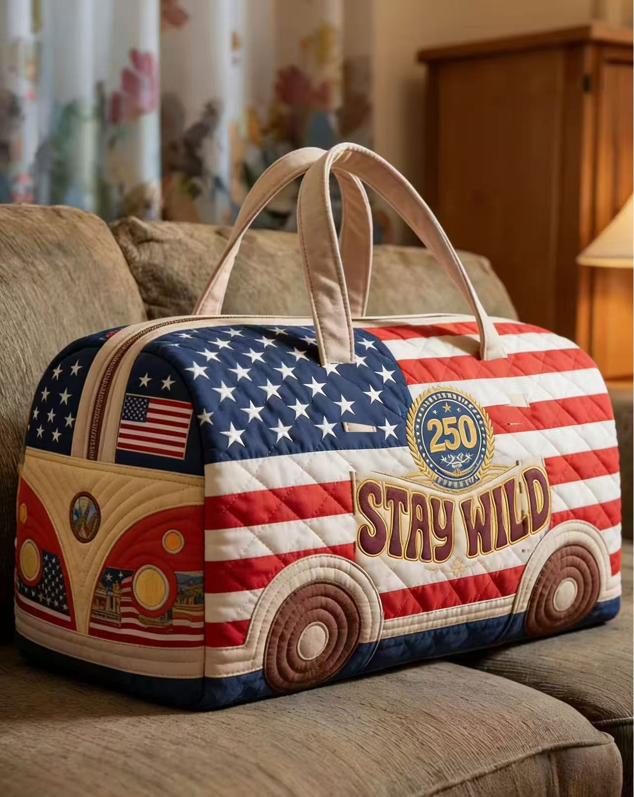 Hippie Journey Quilted Duffle Bag
