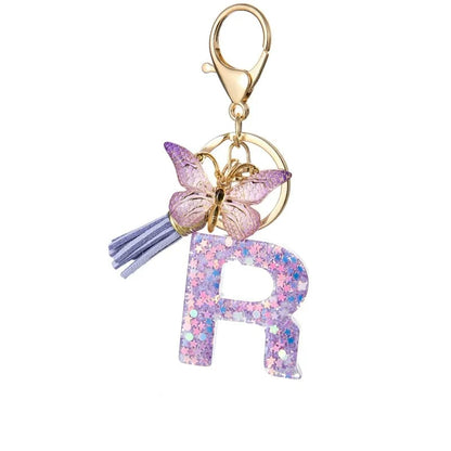 🔥Butterfly Letter Keychain Tassel Design Vibrant Durable Lightweight Gift